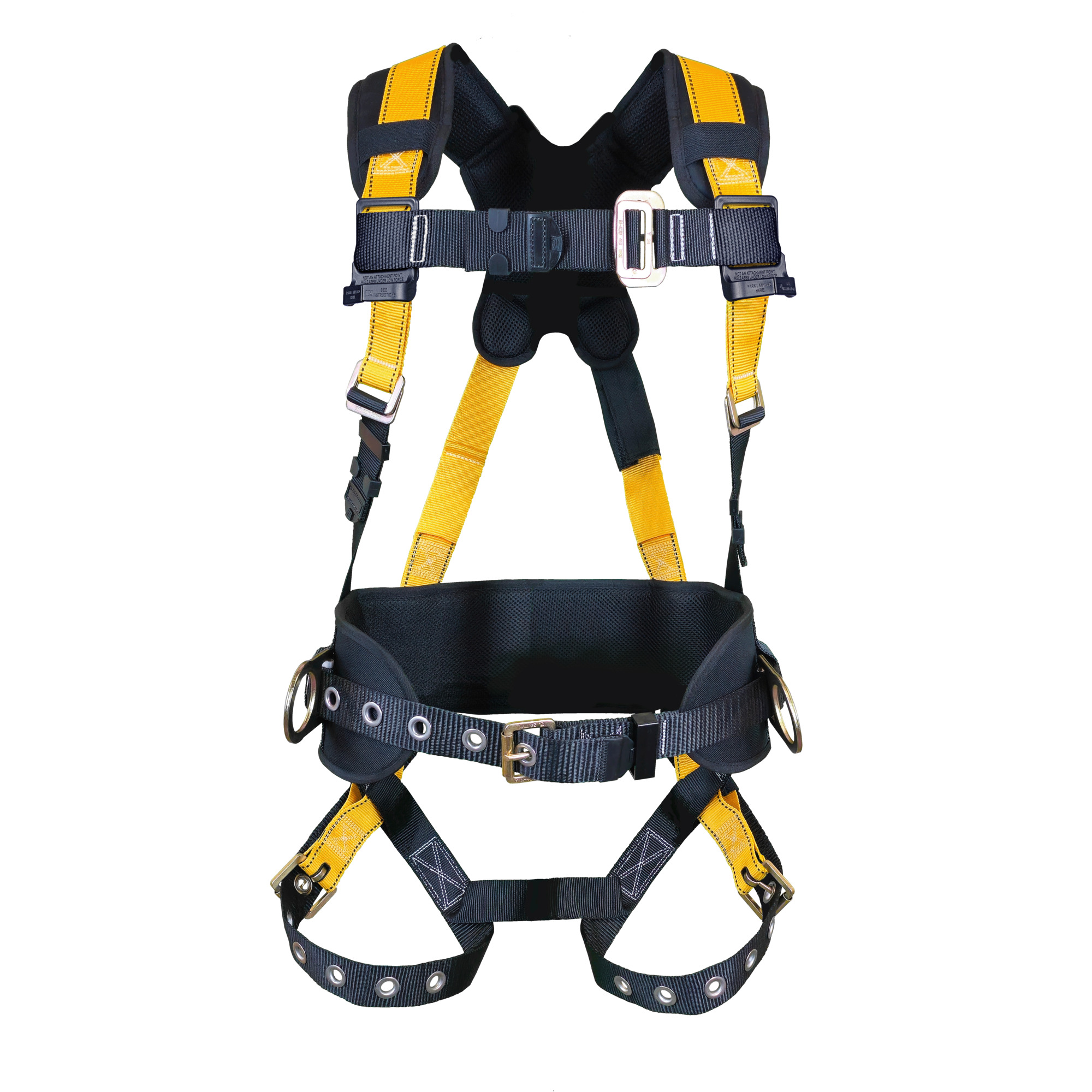 Guardian Fall Protection Seraph Construction Harness — Waist Pad, PT Chest, TB Leg, 3 D-Rings, OSHA and ANSI Compliant, Model# 3711173